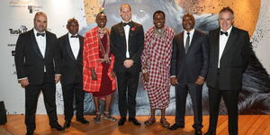 Prince William (center) with the winners and finalists of the Tusks Conservation awards in London on November 2, 2022
