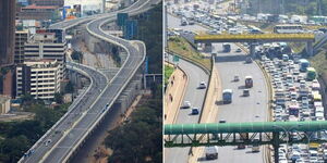 A collage image of Nairobi Expressway (left) and Thika Super Highway (right).