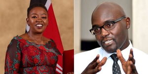 A collage image of Mama Racheal Ruto (LEFT) and Atheists in Kenya association president, Harrison Mumia (RIGHT).
