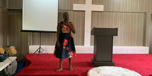 Rachel Ruto at Deputy President William Ruto's Karen home hosting Covid-19 prayers on April 26, 2020