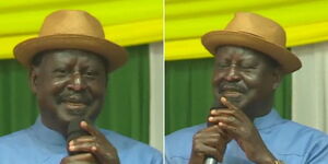 Former Prime Minister Raila Odinga speaking in Mombasa on September 15, 2022.