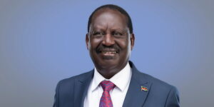 Azimio flagbearer  Raila Odinga posing for a photo in a past event