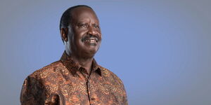 Azimio La Umoja One Kenya Coalition flagbearer Raila Odinga  posing for a photo in a past event