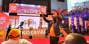 ODM leader Raila Odinga arrives at Jubilee NDC meeting on Saturday, February 26, 2022 at KICC