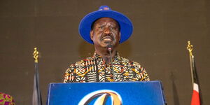 Raila Odinga at KICC giving his speech to the Media about IEBC commission on August 16, 2022