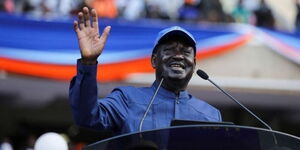 Raila Odinga Addressing the Public During Azimio la Umoja Convention