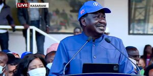 Raila Odinga During the Azimio La Umoja Event at Kasarani on Friday December 10, 2021