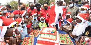 ODM leader Raila Odinga and Governor Anyang' Nyong'o at a Christmas party in Kisumu on Friday, December 24, 2021.