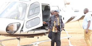 ODM Party leader Raila Odinga arrives in Elegeyo Marakwet on Friday, April 1, 2022.