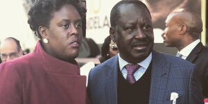 ODM Leader Raila Odinga (right) and his daughter Winnie Odinga.
