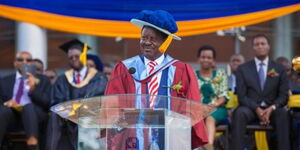 Former Prime Minister Raila Odinga during a past graduation ceremony.
