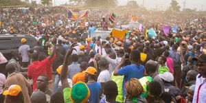 ODM leader Raila Odinga on a voter registration campaign in Kamukunji, Nairobi on October 13, 2021