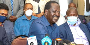 ODM leader Raila Odinga addressing a press conference on Monday, November 23, 2020.