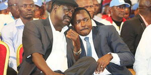 ODM leader Raila Odinga and Wiper leader Kalonzo Musyoka during a meeting in April 2018