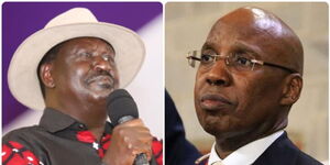 ODM Party Leader Raila Odinga (left) and Jimmi Wanjigi, 2022 presidential hopeful(right)