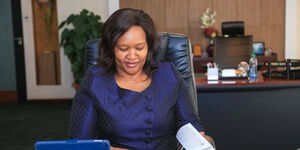 File photo of KenGen CEO Rebecca Miano at her office