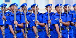 Police officers at a pass-out parade in November 2019.