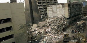 Remains after bombings of a Nairobi building in 1998.