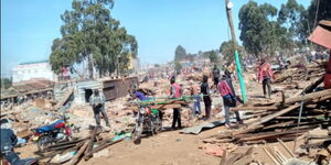 Resident comb through rubble after Kenya Railways Demolished businesses