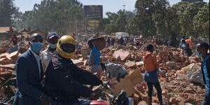 Resident comb through rubble after Kenya Railways Demolished businesses
