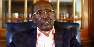 Respected billionaire businessman Chris Kirubi in the office