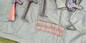 Rifles Recovered by Police in Pokot South Sub-County