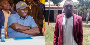 A collage of UDA) Presidential running mate Rigathi Gachagua and Mathira Parliamentary aspirant Daniel Kiige 