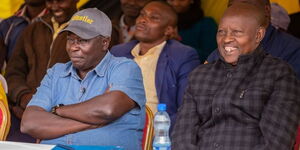 Mathira MP Rigathi Gachagua and Nyeri Governor Mutahi Kahiga in Mathira on June 27, 2022.