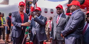 DP Rigathi Gachagua (second left) during the launch of commercial flight to Kakamega.