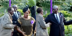 Mathira Member of Parliament Rigathi Gachagua and his old friend Muchangi in Mathira, Nyeri County on Tuesday, May 17, 2022.