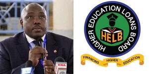 A photo collage of HELB CEO Charles Ringera and the Boards logo.