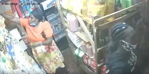 Two women captured stealing from a supermarket in Eldoret on May 31, 2020