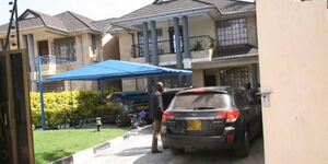 Police combing through the crime scene of the house in Rongai on Tuesday June 14, 2022.