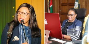 Photo Collage Between Rose Wachuka and Chief Justice Martha Koome