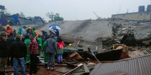 A building in Ruaka near Fortune Club area collapses on Thursday, November 27, 2022.
