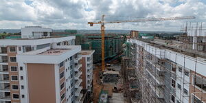 A building under construction in Ruaka town.