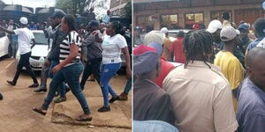 Ruiru residents at the scene of an active shootout on November 17,  2023.
