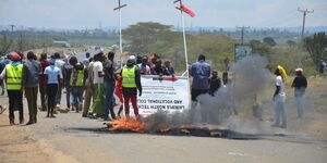 Angry residents barricade roads in Rumuruti, Laikipia.