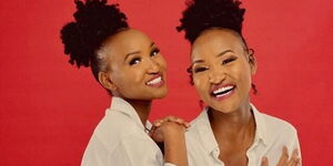 Ruth Ngina (left) with her twin sister in an Instagram post on January 27, 2020