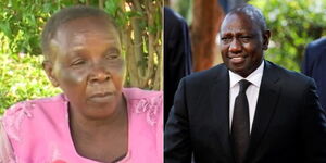 A collage image of Truphosa Chebatip (LEFT) and Deputy President William Ruto (RIGHT).