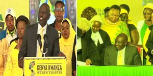 Deputy President William Ruto at the Kenya Kwanza women charter at Nyayo stadium on June 10, 2022.