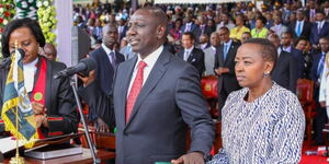 Deputy President William Ruto taking an oath of office in 2017.
