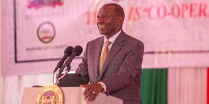 President William Ruto making an address during Ushirika Day at State House Nairobi on July 1, 2023.