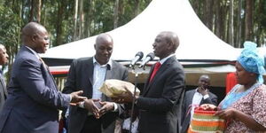 Deputy President William Ruto during a past harambee in Kisii County.