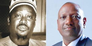 A collage image of former Vice President Jaramogi Oginga Odinga and Deputy President William Ruto.