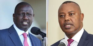 President William Ruto (left) and former Director of Criminal Investigations (DCI) boss George Kinoti 