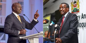 A collage of Deputy President William Ruto (left) and former Chief Justice (Rtd) David Maraga (right) 