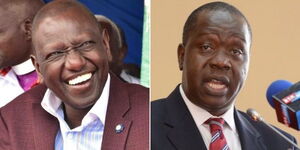 A collage of Deputy President William Ruto and Interior Cabinet Secretary Fred Matiang'i