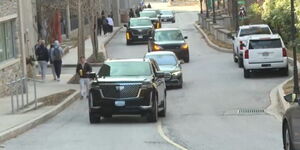 Deputy President William Ruto's motorcade arrives at the Karson Institute for Race, Peace & Social Justice, Loyola University in Baltimore, Maryland, the United States on Wednesday, March 2, 2022