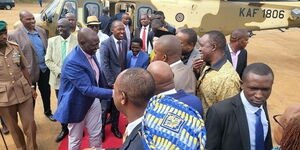President William Ruto accomapnied by other leaders during his tour in the Ukambani region on Sunday October 23, 2022